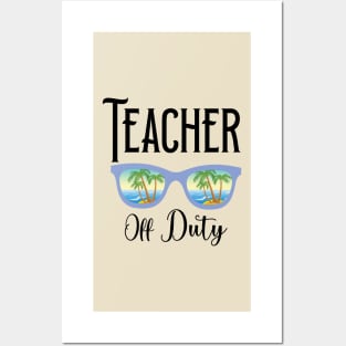 Teacher Off Duty Sunglasses Beach Sunset Posters and Art